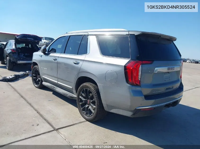 2022 GMC Yukon 4Wd Slt VIN: 1GKS2BKD4NR305524 Lot: 40450425