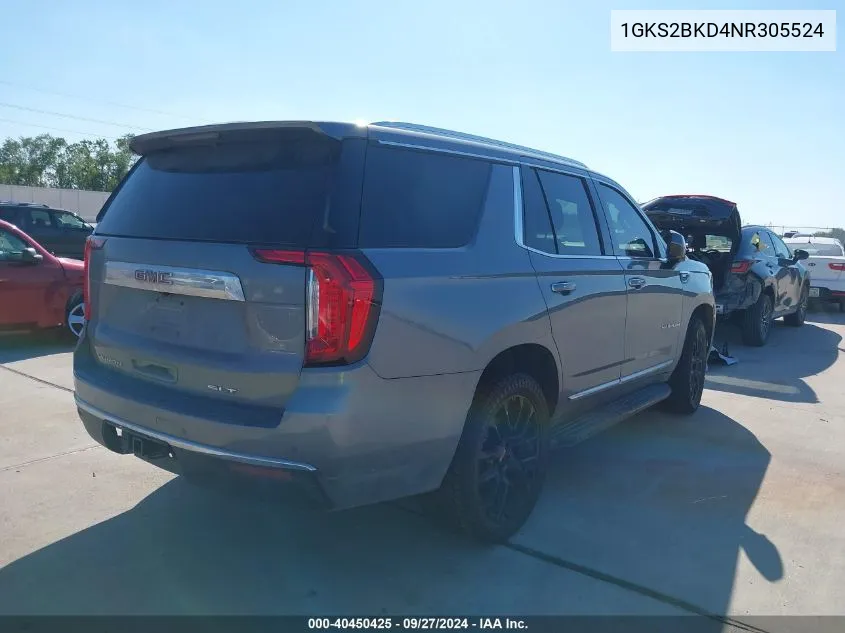 2022 GMC Yukon 4Wd Slt VIN: 1GKS2BKD4NR305524 Lot: 40450425