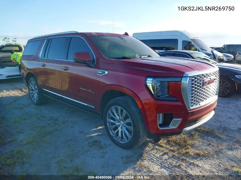 2022 GMC Yukon Xl Denali VIN: 1GKS2JKL5NR269750 Lot: 40490086