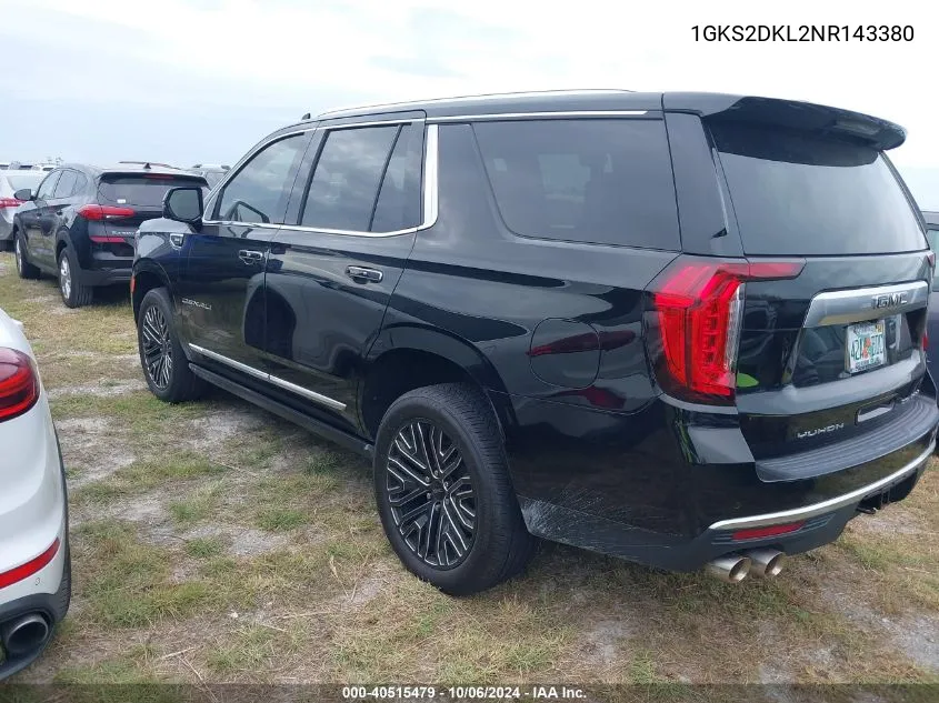 2022 GMC Yukon Denali VIN: 1GKS2DKL2NR143380 Lot: 40515479