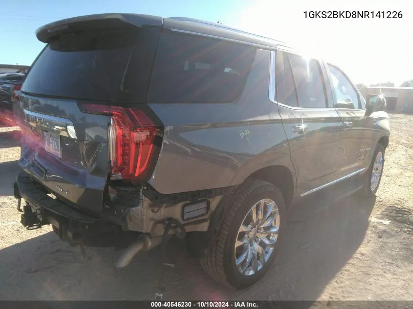 1GKS2BKD8NR141226 2022 GMC Yukon 4Wd Slt