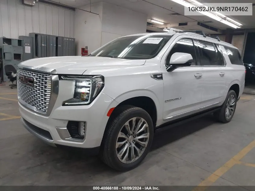 2022 GMC Yukon Xl 4Wd Denali VIN: 1GKS2JKL9NR170462 Lot: 40566188