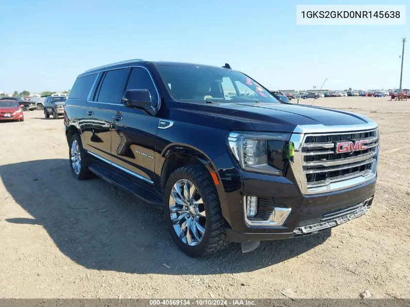 2022 GMC Yukon Xl 4Wd Slt VIN: 1GKS2GKD0NR145638 Lot: 40569134