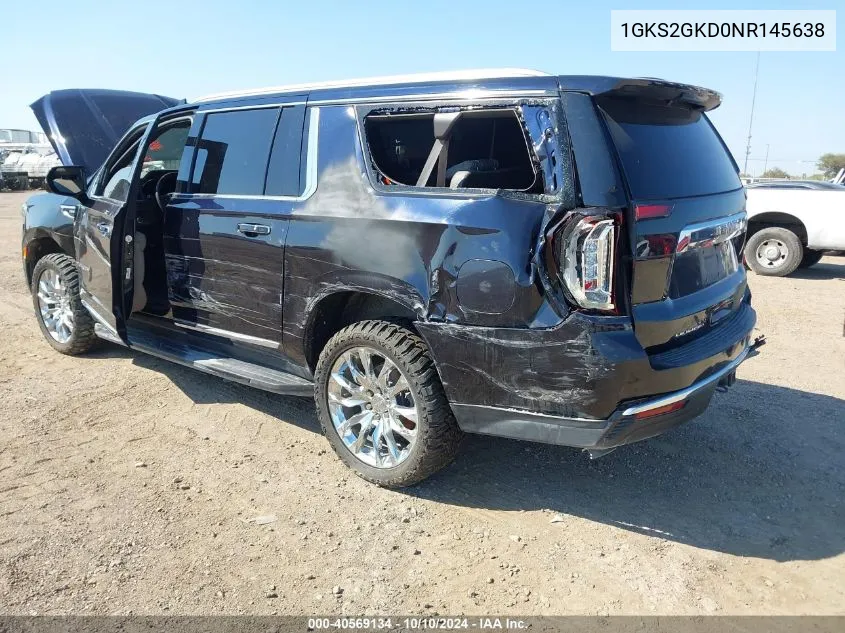 1GKS2GKD0NR145638 2022 GMC Yukon Xl 4Wd Slt