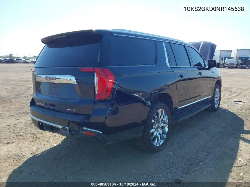 1GKS2GKD0NR145638 2022 GMC Yukon Xl 4Wd Slt