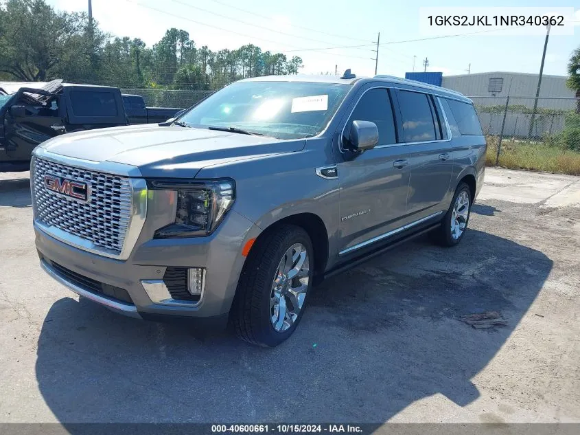 2022 GMC Yukon Xl 4Wd Denali VIN: 1GKS2JKL1NR340362 Lot: 40600661