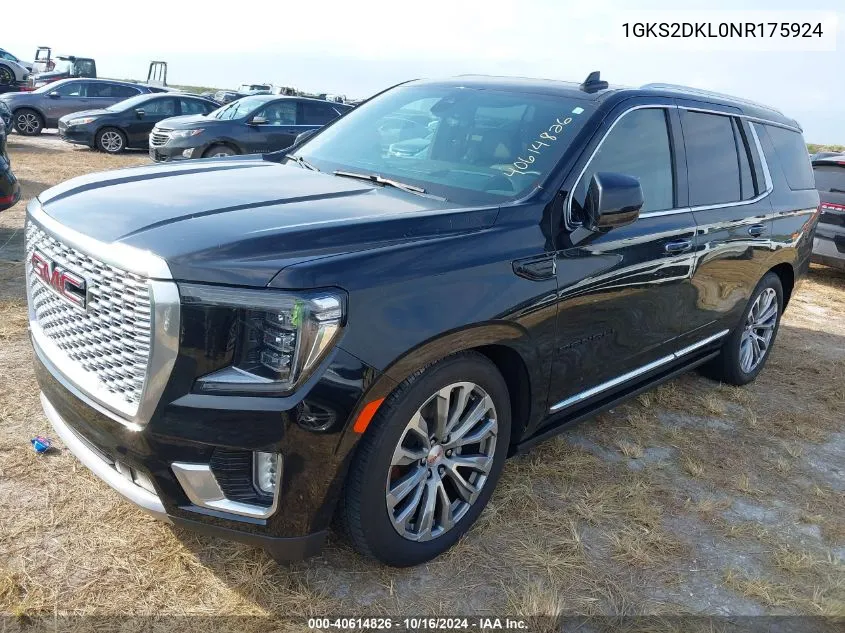 2022 GMC Yukon 4Wd Denali VIN: 1GKS2DKL0NR175924 Lot: 40614826