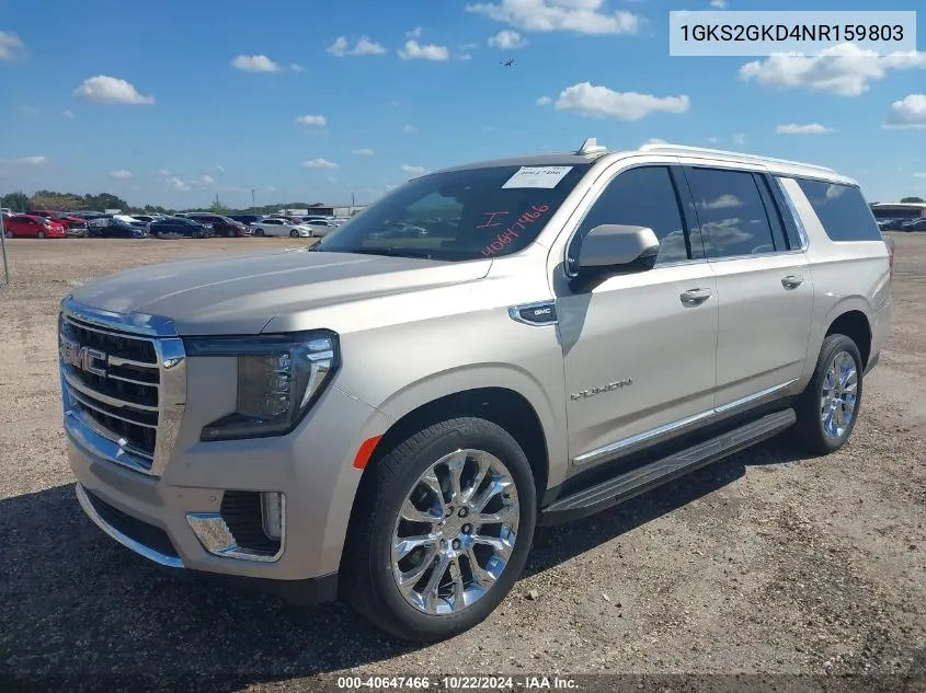 2022 GMC Yukon Xl 4Wd Slt VIN: 1GKS2GKD4NR159803 Lot: 40647466