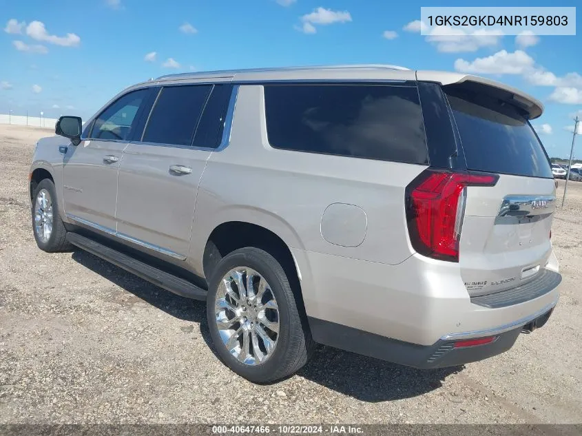 2022 GMC Yukon Xl 4Wd Slt VIN: 1GKS2GKD4NR159803 Lot: 40647466