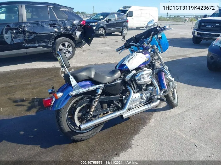 2009 Harley-Davidson Xl1200 C VIN: 1HD1CT3119K423672 Lot: 40755575