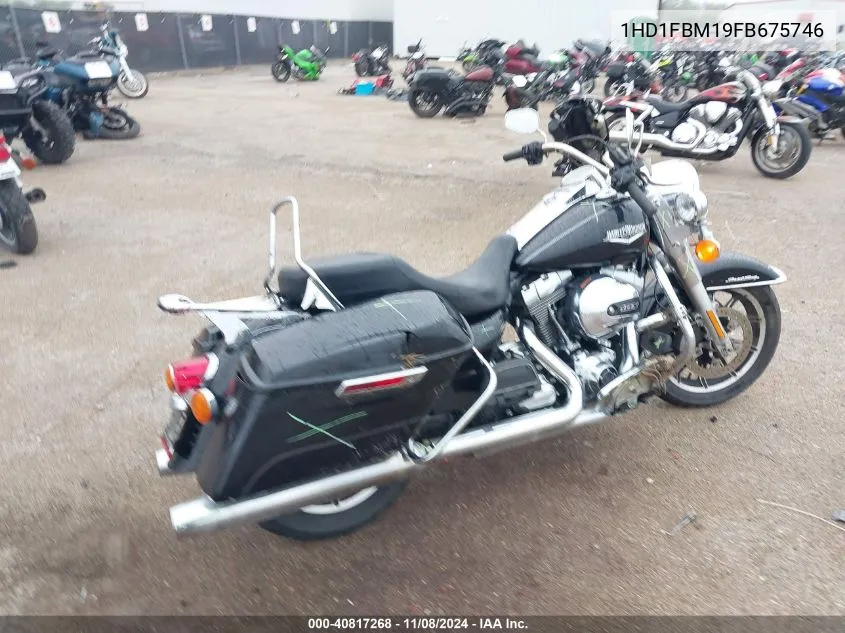 2015 Harley-Davidson Flhr Road King VIN: 1HD1FBM19FB675746 Lot: 40817268