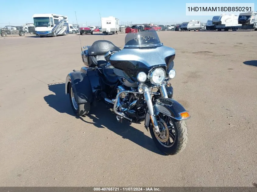 2013 Harley-Davidson Flhtcutg Tri Glide Ultra Classic VIN: 1HD1MAM18DB850291 Lot: 40765721