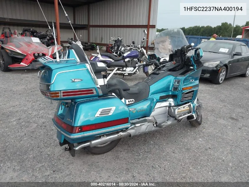 1992 Honda Gl1500 Se VIN: 1HFSC2237NA400194 Lot: 40216014