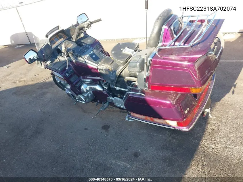 1995 Honda Gl1500 Se12 VIN: 1HFSC2231SA702074 Lot: 40346570