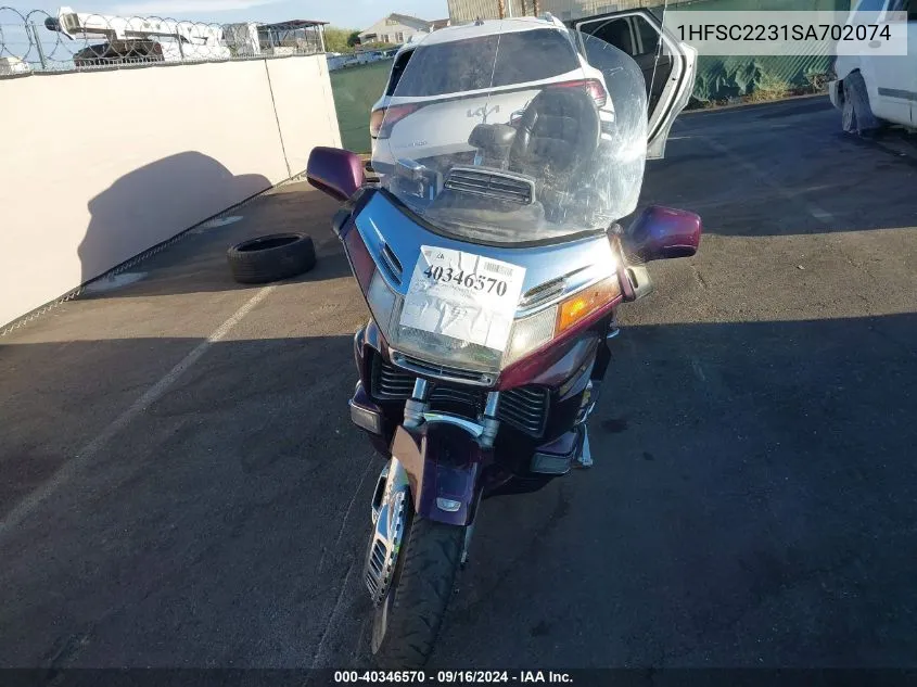 1995 Honda Gl1500 Se12 VIN: 1HFSC2231SA702074 Lot: 40346570