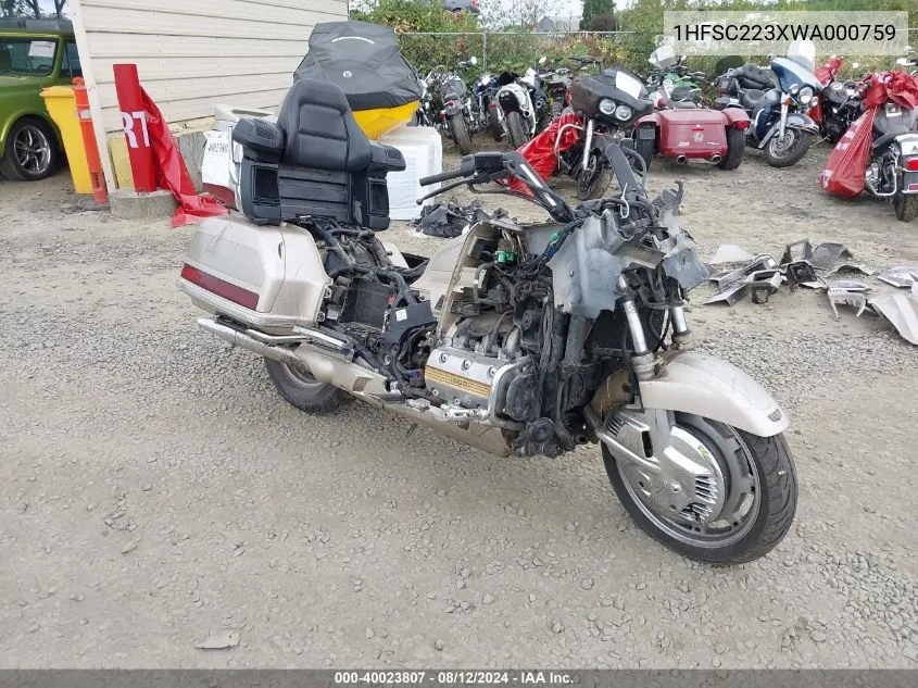 1998 Honda Gl1500 Se VIN: 1HFSC223XWA000759 Lot: 40023807