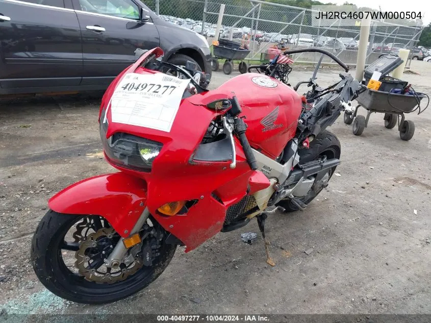 1998 Honda Vfr800 F1 VIN: JH2RC4607WM000504 Lot: 40497277