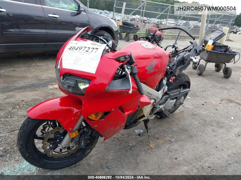 1998 Honda Vfr800 F1 VIN: JH2RC4607WM000504 Lot: 40586202