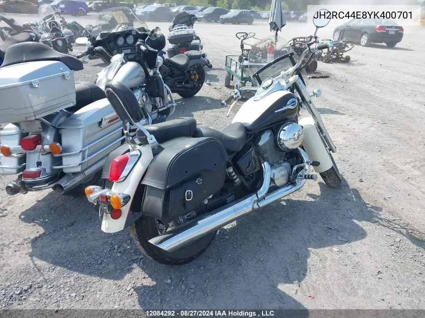 2000 Honda Vt750 Cd3 VIN: JH2RC44E8YK400701 Lot: 12084292