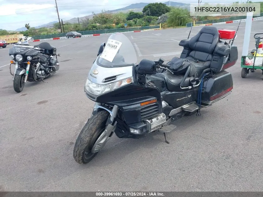 2000 Honda Gl1500 A VIN: 1HFSC2216YA200104 Lot: 39961693