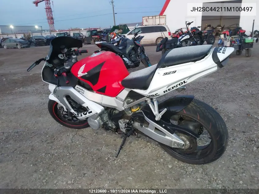 2001 Honda Cbr929 Rr VIN: JH2SC44211M100497 Lot: 12123600