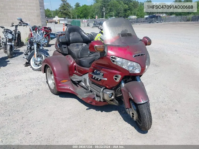 2001 Honda Gl1800 VIN: 1HFSC47091A000688 Lot: 39357238