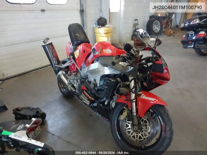 2001 Honda Cbr900 Rr VIN: JH2SC44011M100790 Lot: 40214844