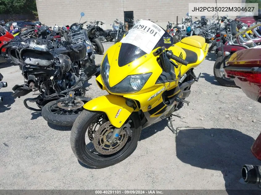 2002 Honda Cbr600 F4 VIN: JH2PC35022M304627 Lot: 40291101