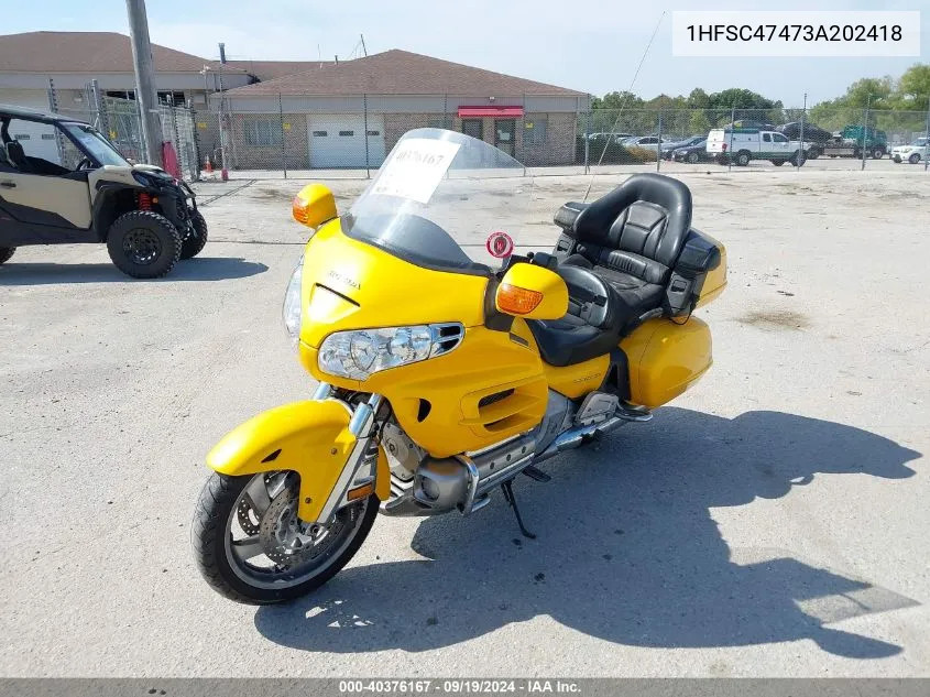 2003 Honda Gl1800 A VIN: 1HFSC47473A202418 Lot: 40376167