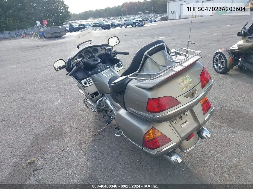 2003 Honda Gl1800 VIN: 1HFSC47023A203604 Lot: 40400346