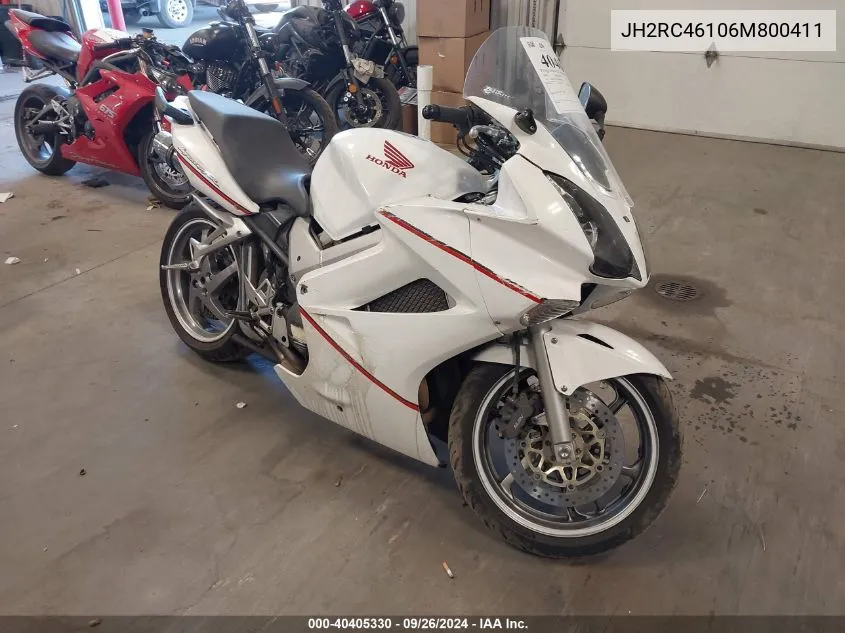 2006 Honda Vfr800 VIN: JH2RC46106M800411 Lot: 40405330