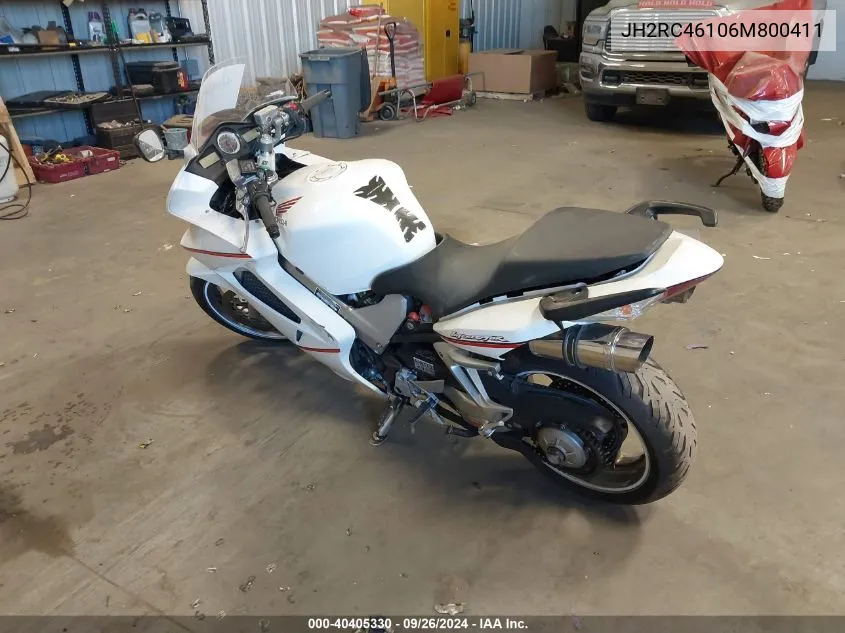 2006 Honda Vfr800 VIN: JH2RC46106M800411 Lot: 40405330