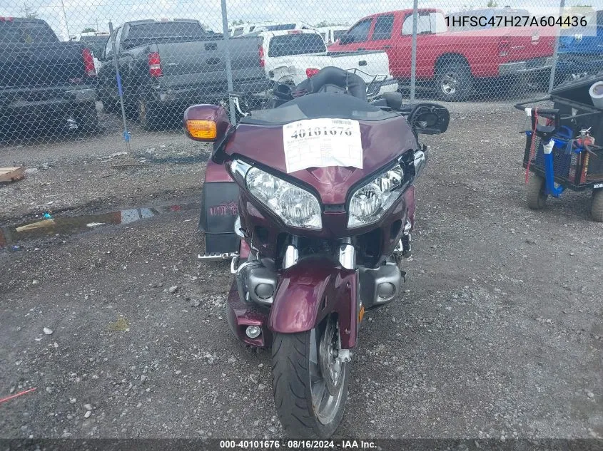 2007 Honda Gl1800 VIN: 1HFSC47H27A604436 Lot: 40101676