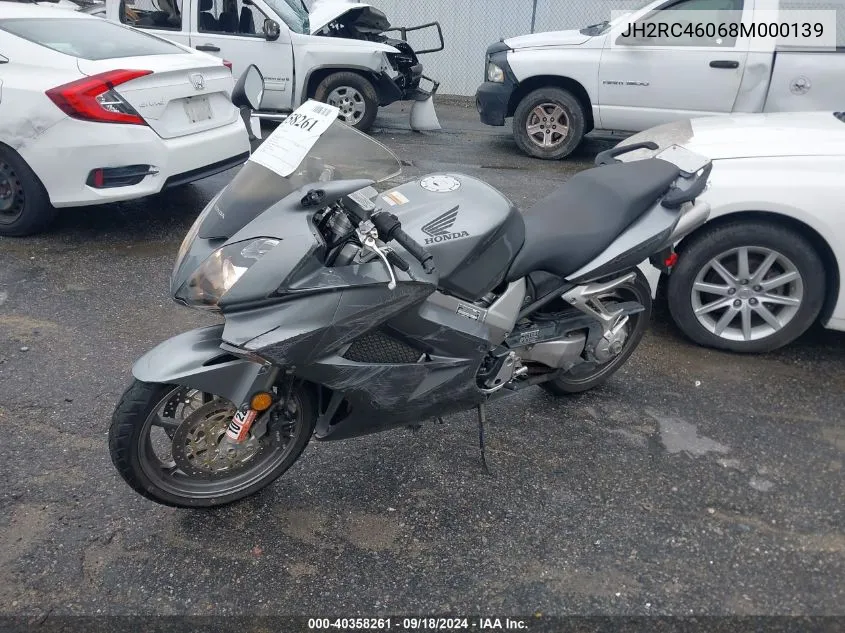 2008 Honda Vfr800 VIN: JH2RC46068M000139 Lot: 40358261