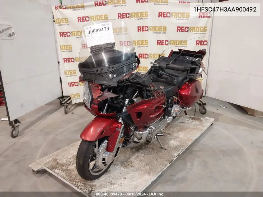 2010 Honda Gl1800 VIN: 1HFSC47H3AA900492 Lot: 40089479