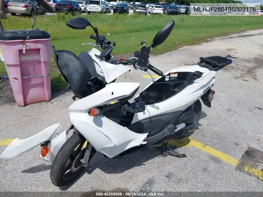 2011 Honda Pcx VIN: MLHJF2804B5002176 Lot: 40388809