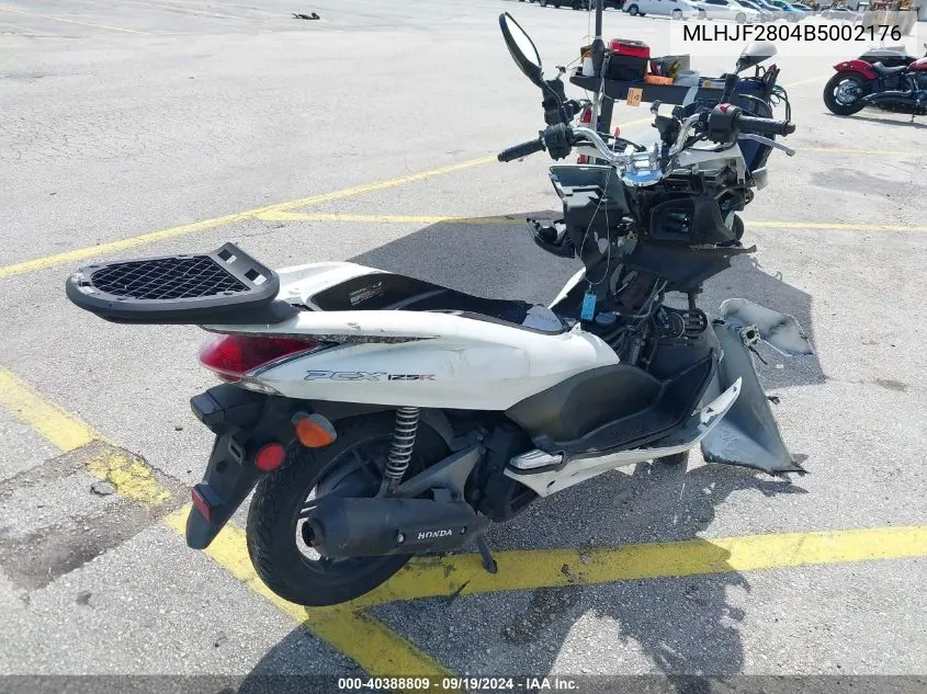 2011 Honda Pcx VIN: MLHJF2804B5002176 Lot: 40388809