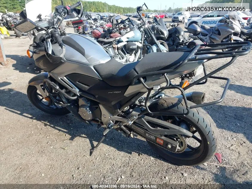 2012 Honda Nc700X VIN: JH2RC635XCK000466 Lot: 40343396