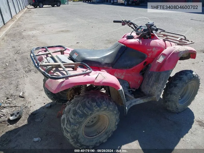 2013 Honda Trx420 Tm VIN: 1HFTE3408D4600702 Lot: 40175190