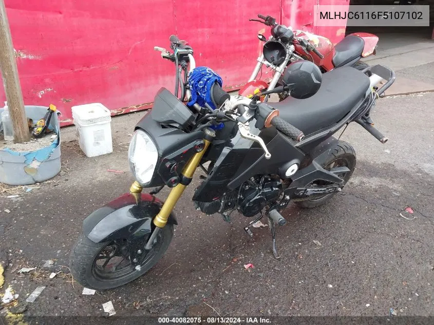 2015 Honda Grom 125 VIN: MLHJC6116F5107102 Lot: 40082075