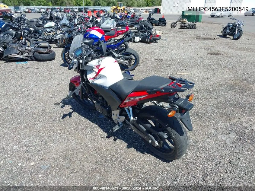 2015 Honda Cb500 F VIN: MLHPC4563F5200549 Lot: 40146621