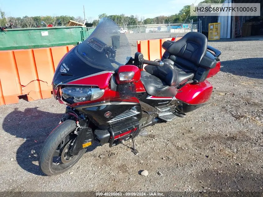 2015 Honda Gl1800 VIN: JH2SC68W7FK100063 Lot: 40285063