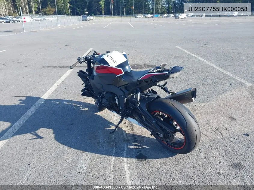 JH2SC7755HK000058 2017 Honda Cbr1000 Ra