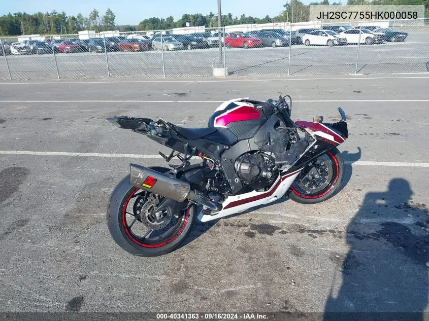 JH2SC7755HK000058 2017 Honda Cbr1000 Ra