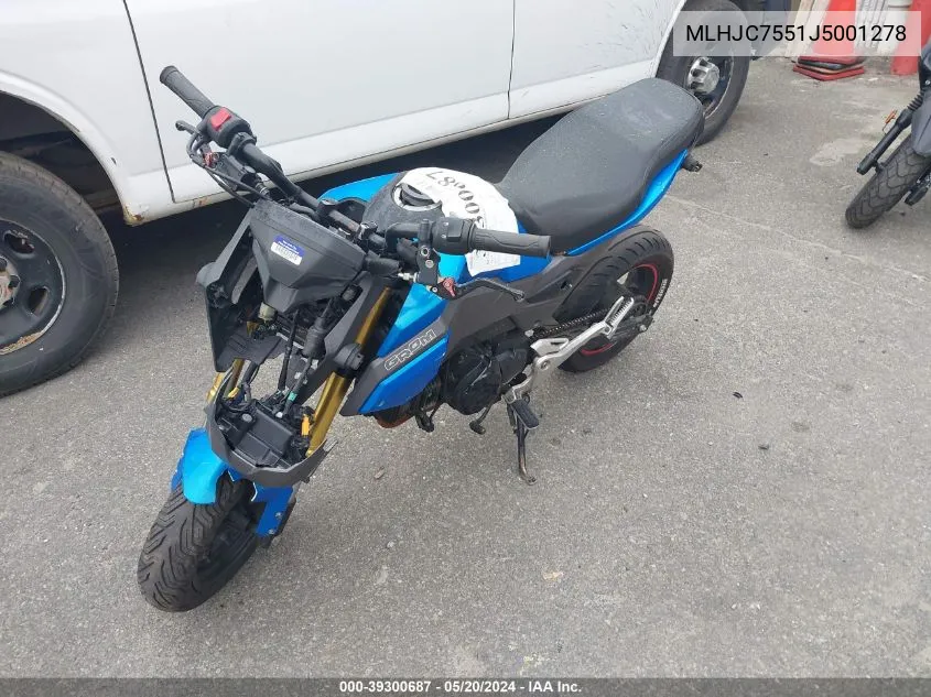 2018 Honda Grom 125 VIN: MLHJC7551J5001278 Lot: 39300687