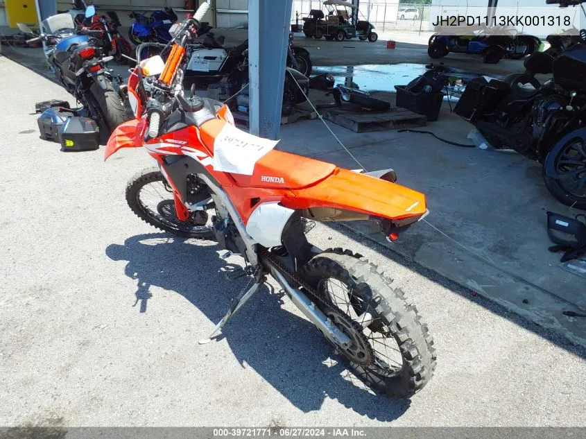 JH2PD1113KK001318 2019 Honda Crf450 L