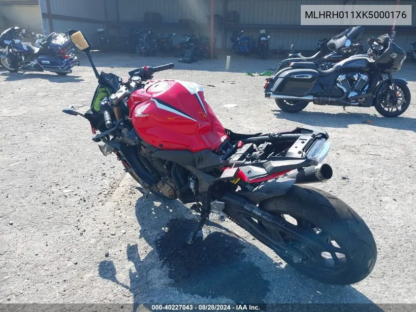 2019 Honda Cbr650 R VIN: MLHRH011XK5000176 Lot: 40227043