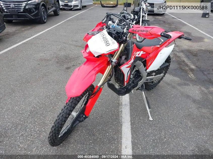 2019 Honda Crf450 L VIN: JH2PD1115KK000588 Lot: 40354080