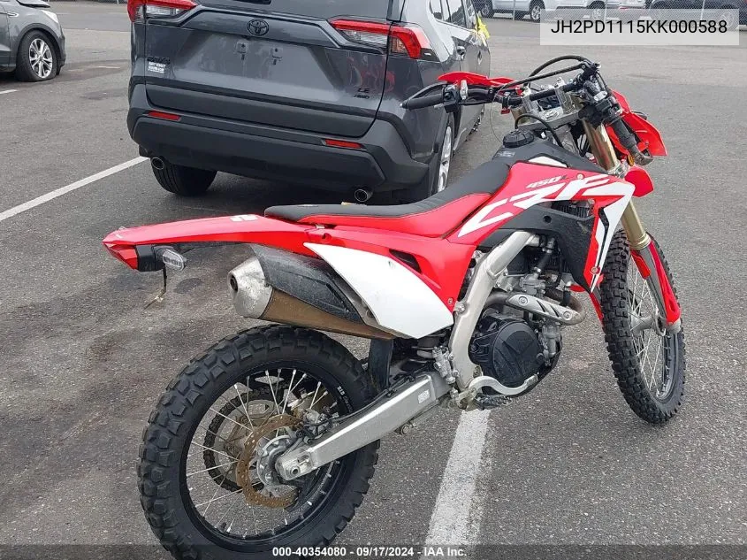 2019 Honda Crf450 L VIN: JH2PD1115KK000588 Lot: 40354080