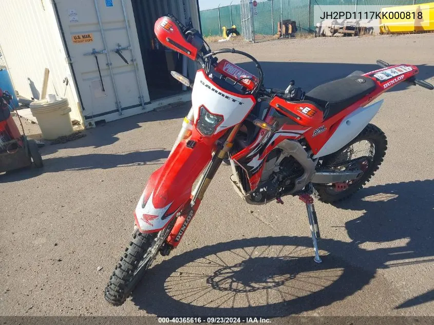 JH2PD1117KK000818 2019 Honda Crf450 L